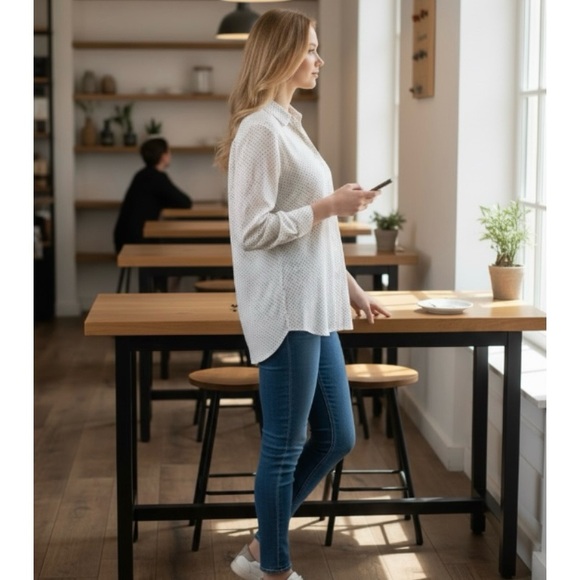 Merona White Polka Dot Blouse Size XXL Juniors - Picture 2 of 12